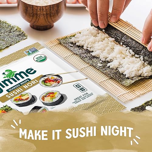 Miniatura 10 de gimMe Hojas de Sushi Nori de Algas Asadas Orgánicas  Estilo Restaurante  081 onzas