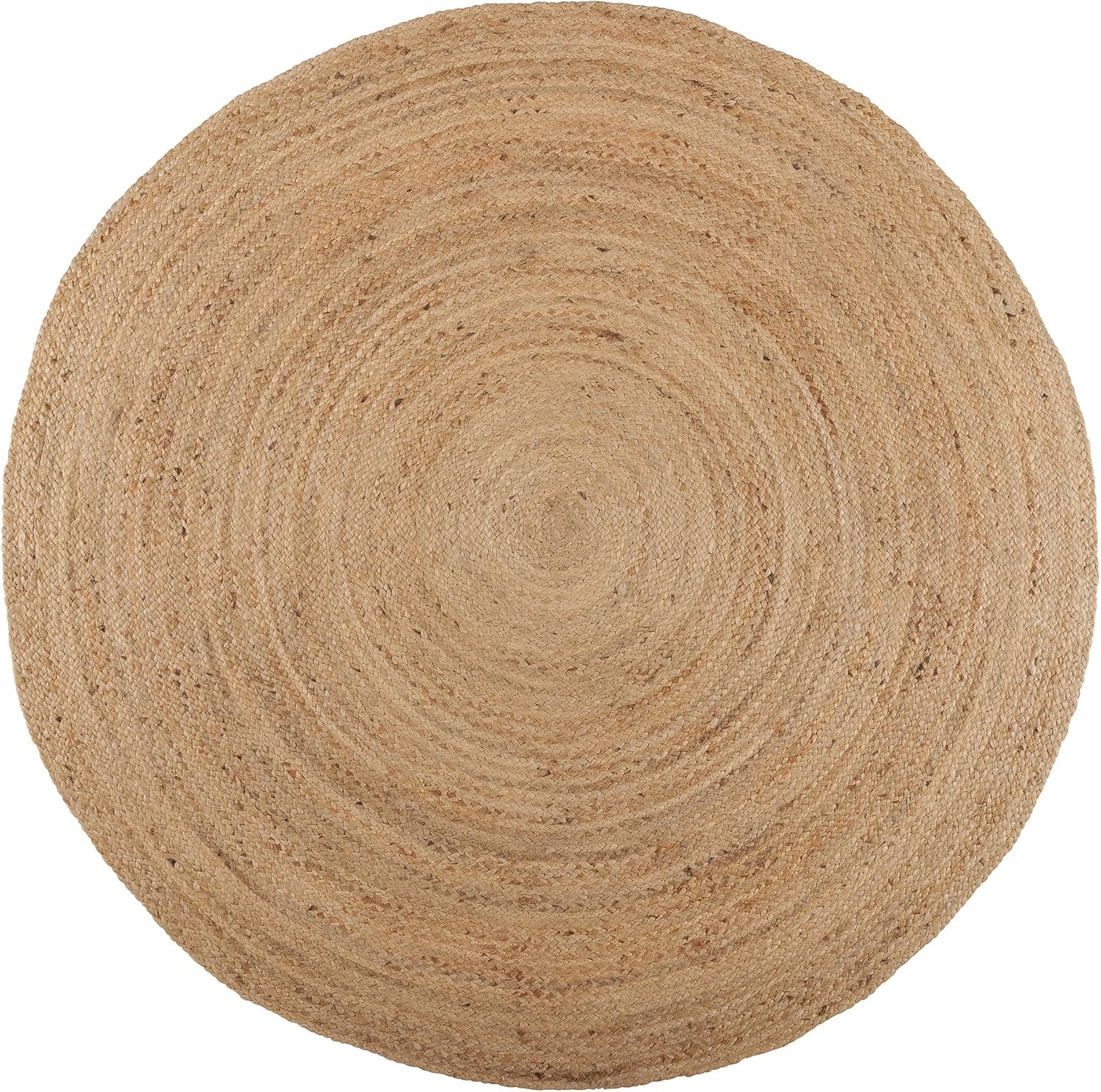 · REDEARTH · Round Area Rug - Hand Woven Braided 100% Natural Jute - Artisan Made Reversible Boho Jute Rugs for Bedroom - Kitchen - Living Room - Farmhouse - Aesthetic Home Decor (8' Feet - Natural)