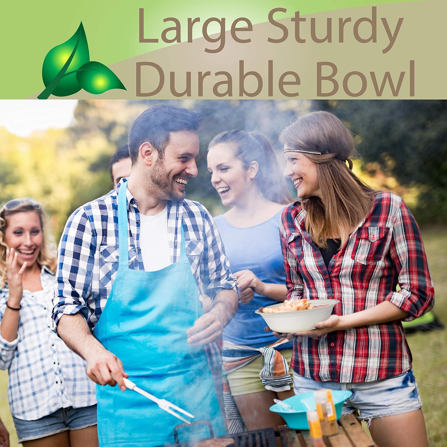 Super Deal Product 32oz Bowls Large Disposable Eco Compostable Chili Soup Paper Plastic Free 75Pk