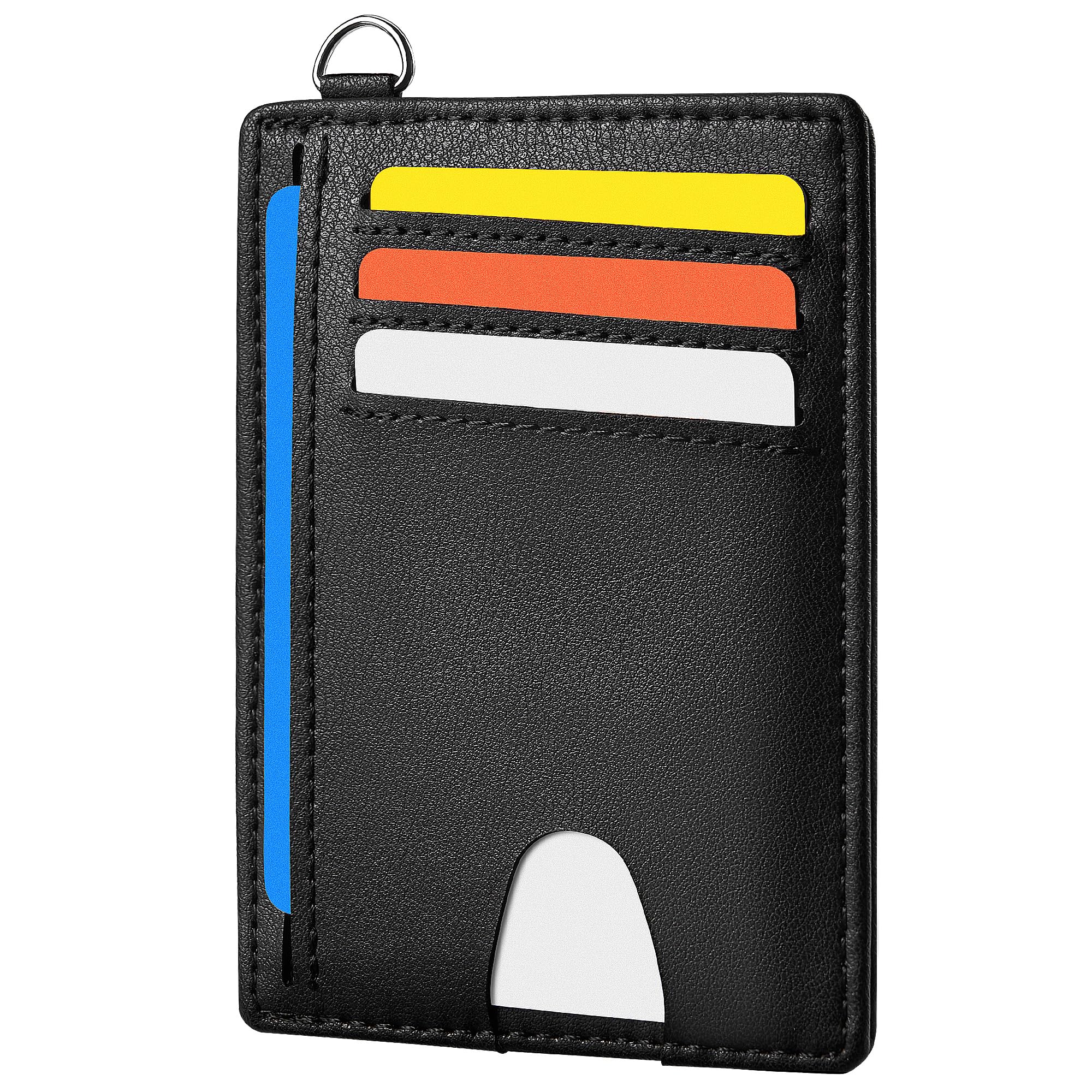 MayskiSlim Wallet, Credit Card Holder for Women, Minimalist Front Pocket RFID Blocking Card Cases, Small Wallet Women Men(Grain Black)