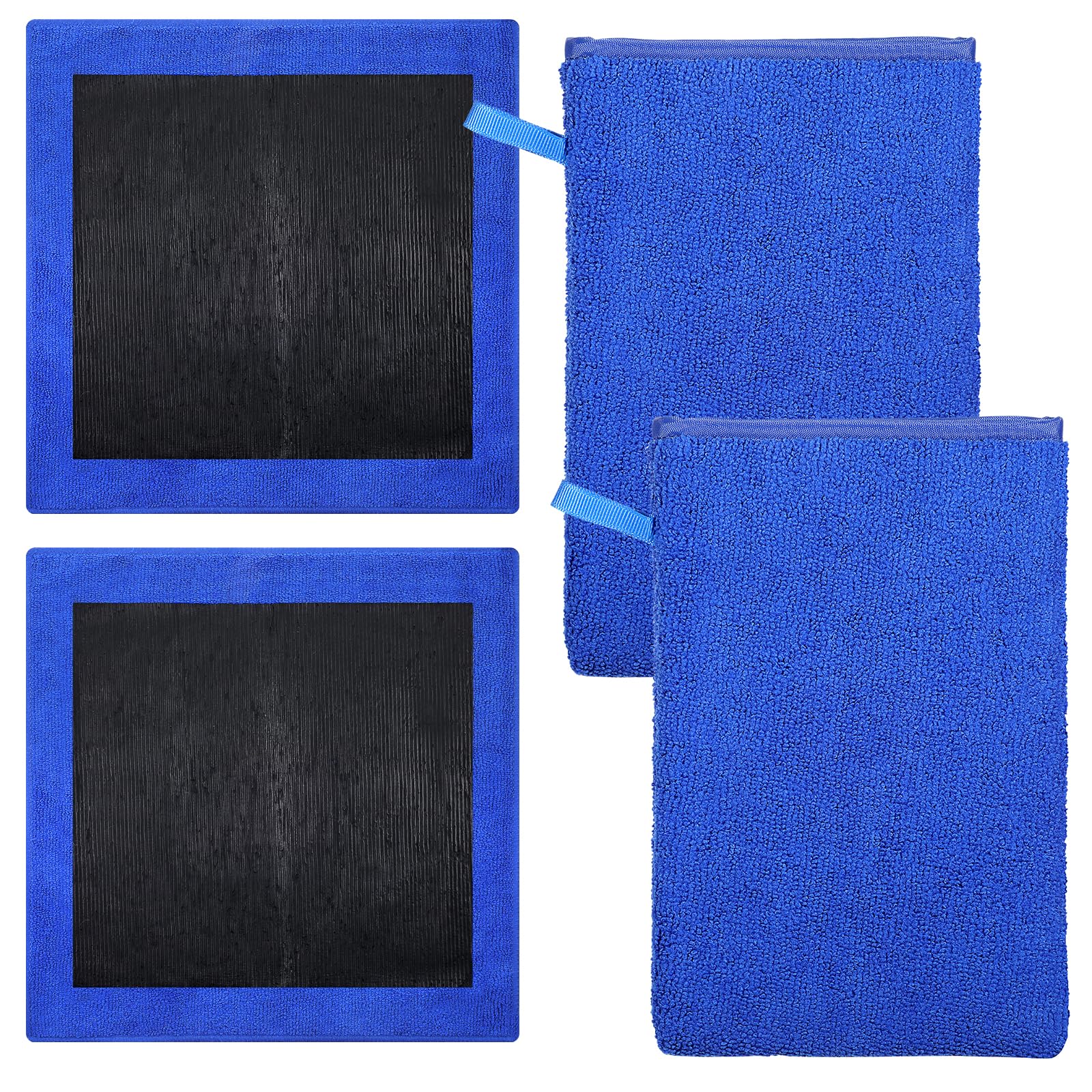 MAQUITA4 Pack Blue Microfiber Clay Mitt, Auto Detailing Clay Bar Glove, Compact Car Cleaning Mitt
