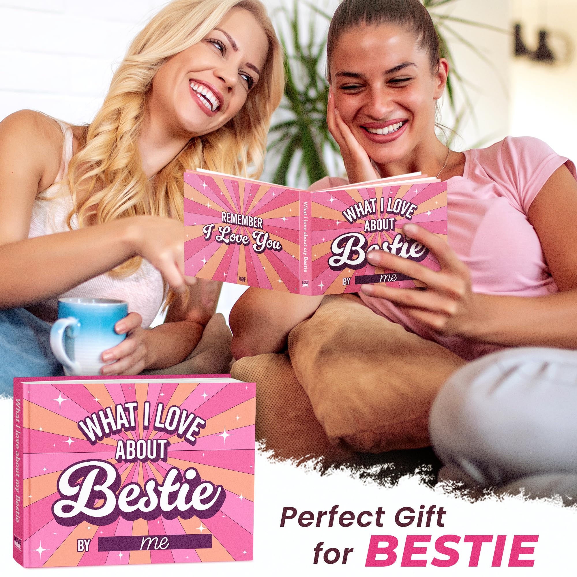 What I Love about Bestie Book - Best Friend Unique Gifts For Women, Friendship Gifts For Women - Best Friend Birthday Gifts - Personalized Christmas Gifts for Best Friends Fill-in-the-Blank Journal - Image 2