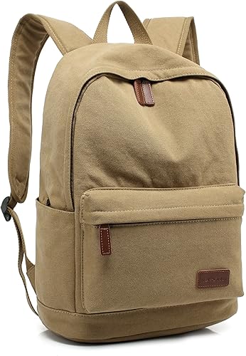 Miniatura 3 de kayond Bolso ligero del ordenador portátil de la lona del estilo casualmochilas lindasmochila de la escuela, Caqui, Mochilas de viaje