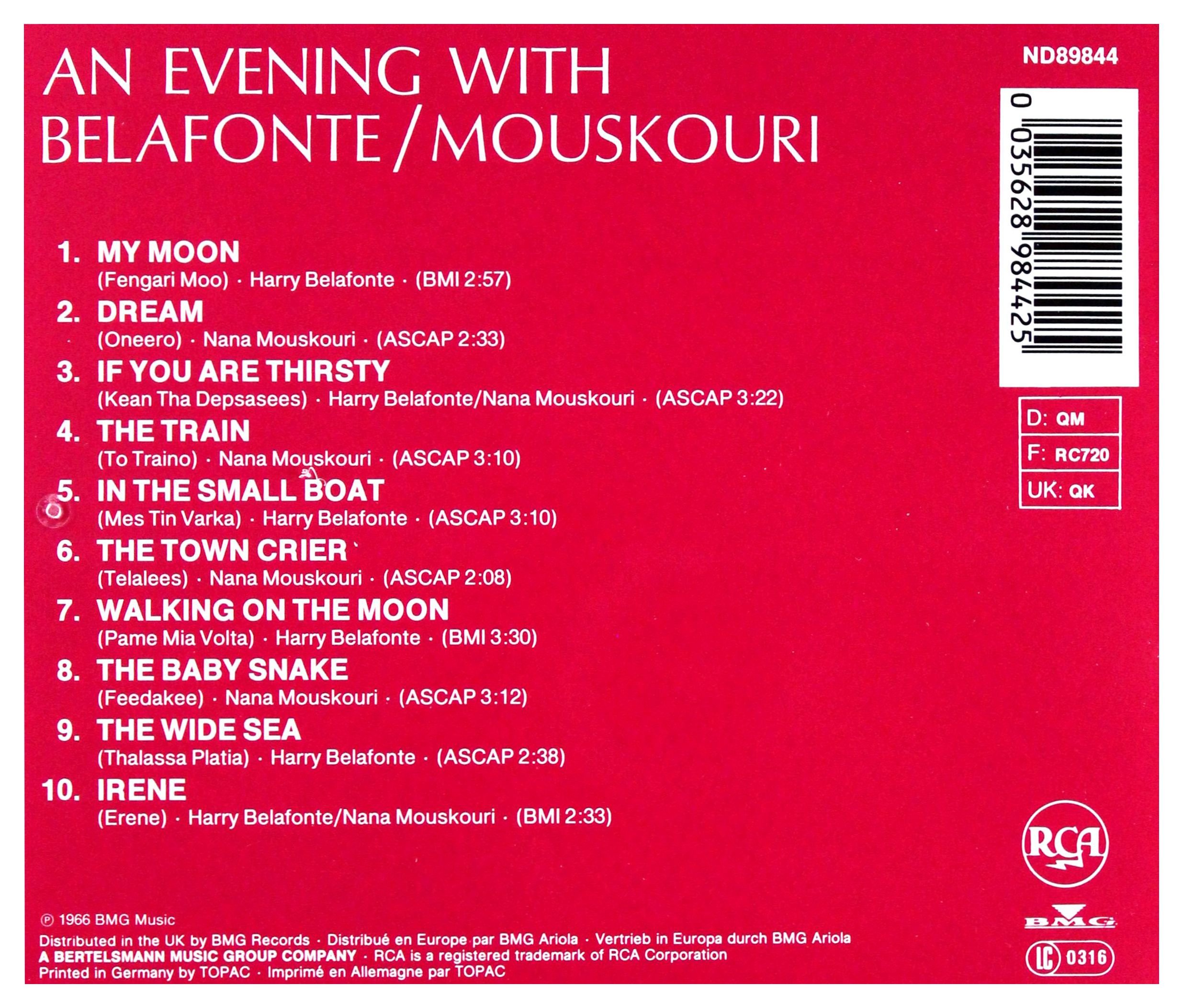 An Evening With Belafonte/Mouskouri
