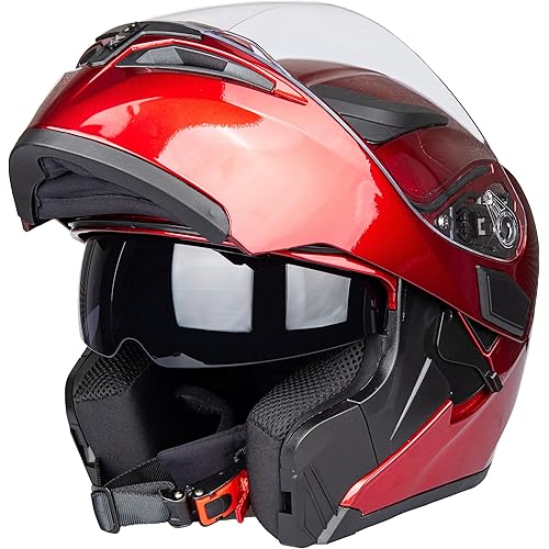 Full Face Motorcycle Helmet Dual Visor Sun Shield Flip up Modular Motocross DOT Approved Helmets