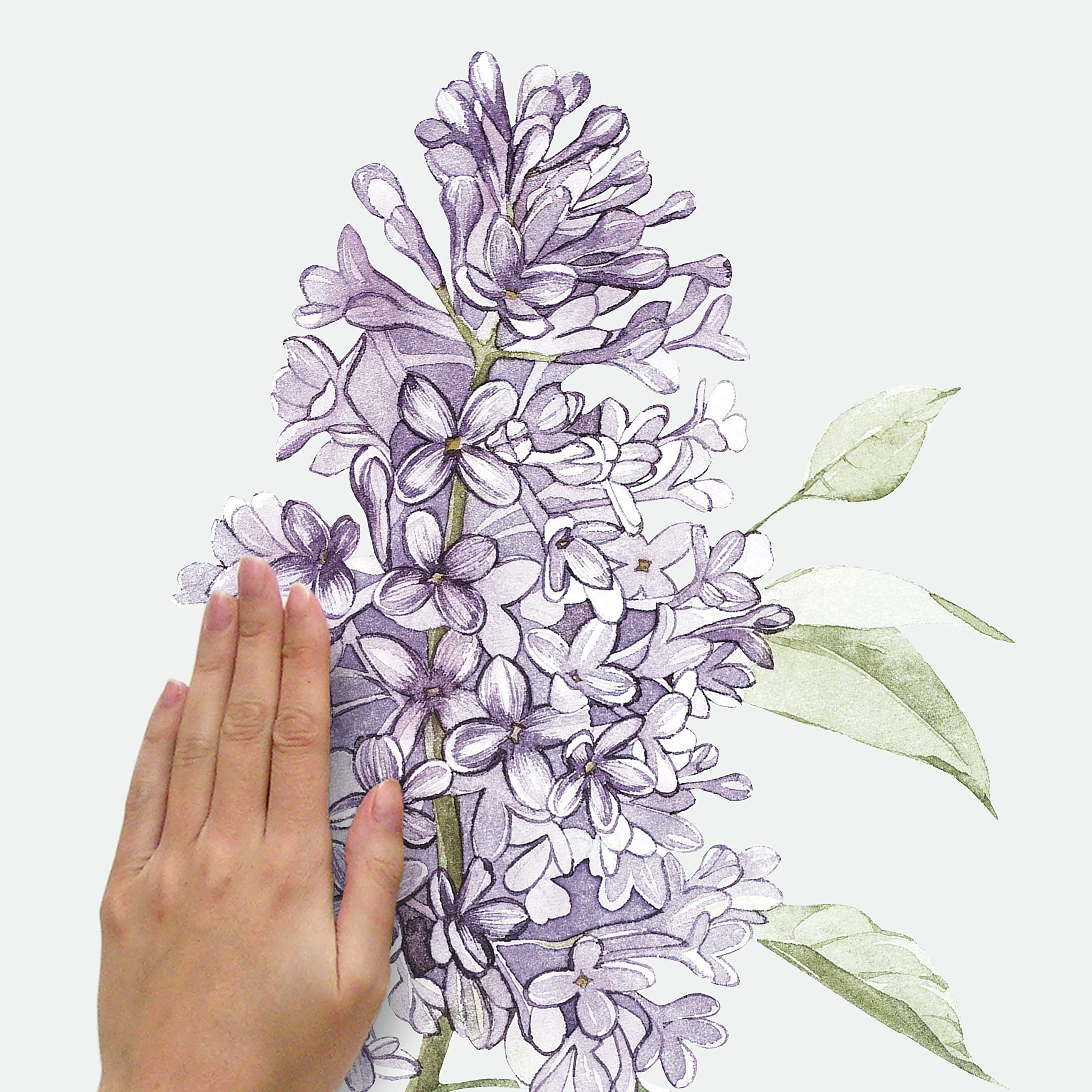 RoomMates Lilac Peel and Stick Giant Wall Decals, Purple, Green, White, 15.99 inches x 21.66 inches - Image 3
