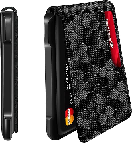 Billetera táctica plegable para hombre con bloqueo RFID de metal para tarjetas de dinero de aluminio regalos para hombres Cuadros Grid Minimalista