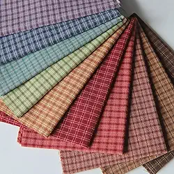 Tecido de algodão xadrez premium pré-cortado de 35 × 50 cm, restos de tecido acolchoado de roupas de boneca, perfeito para costura de boneca, pré-cortado para 0,38 × 0,54 jarda (#2 marrom claro)