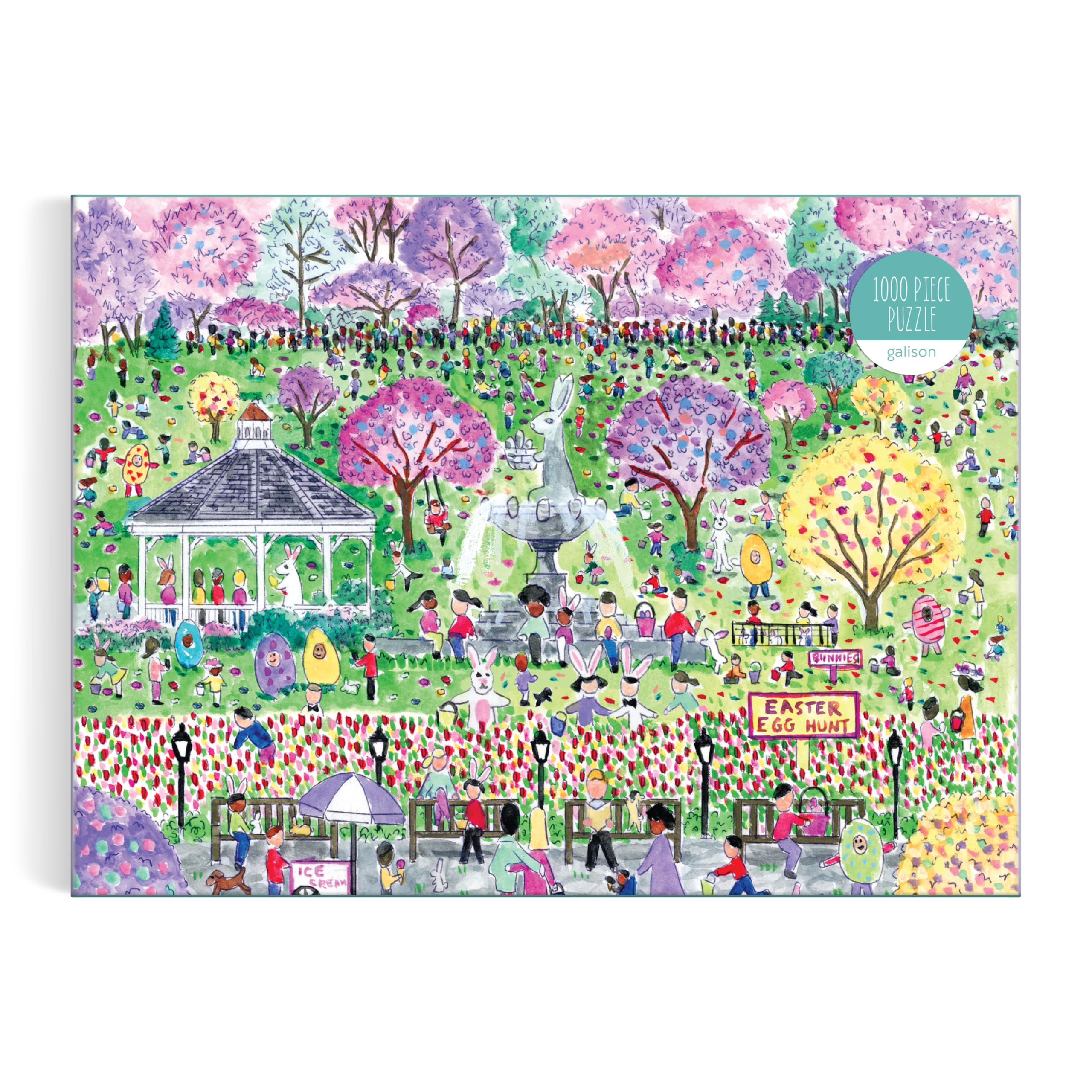 Galison Easter Egg Hunt – 1000 Piece Michael Storrings Puzzle Featuring The Spirit Of Easter Festivities At A Whimsical Park, [Various]