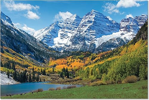 Premium Posters Mountain Beautiful - Póster brillante, tamaño grande, 24 x 16 pulgadas