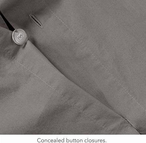 Miniatura 7 de Nate Home by Nate Berkus - Juego de funda de edredón de percal de algodón de 200 hilos, 3 piezas, fresco, transpirable, tamaño matrimonialqueen, 1