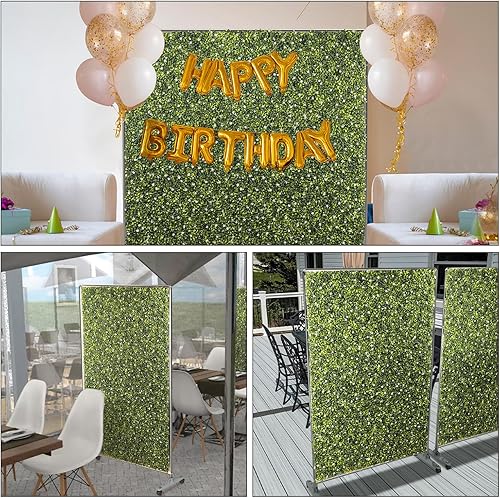 Miniatura 2 de EK Valla de seto de privacidad movible divisor de espacio para habitación fondos de boj decoración con ruedas césped sintético artificial en ambos