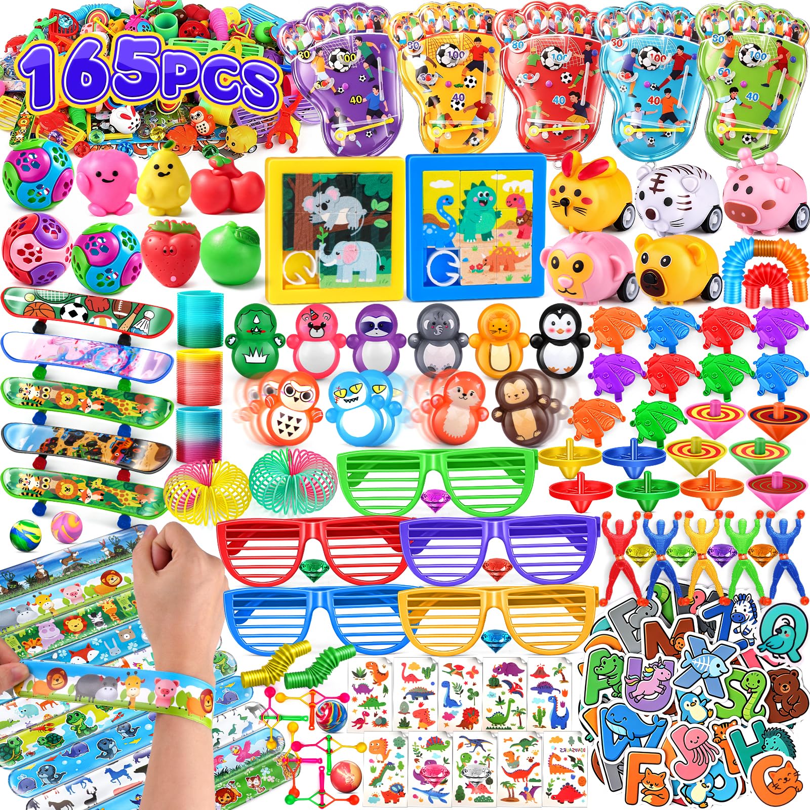 Amy&Benton 165PCS Party Bag Fillers for Kids, Small Assortment Unisex Party Favours Toys, Classroom Prizes Rewards Goodie Loot Bag Fillers, Birthday Return Gifts & Teacher Prize Box for Boys & Girls