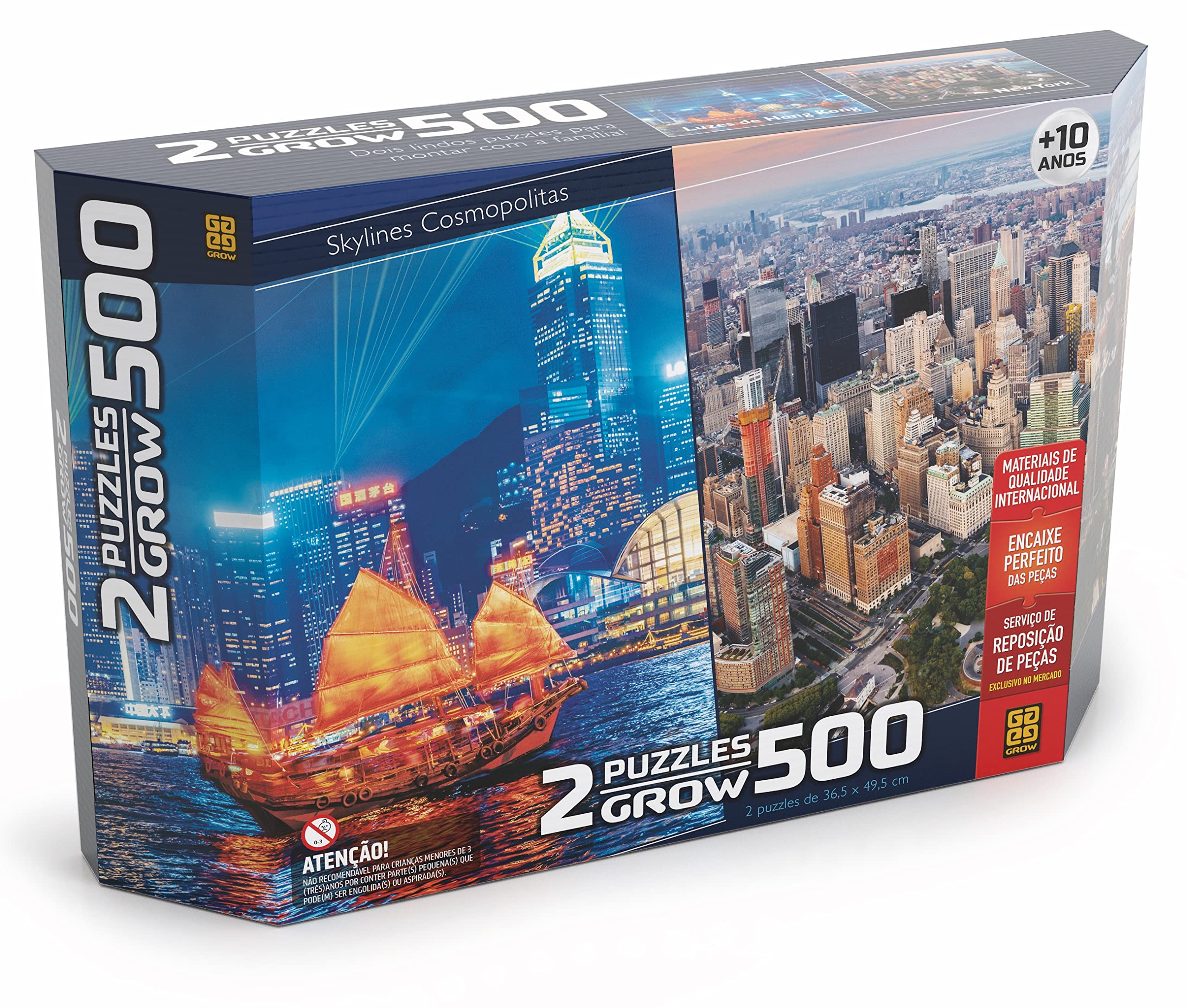 2,500円お安く⭕️ラスト1◎VOLAN◎RETRO BIG KEEL 3 Quebra-cabeças 500 Peças Duplo: Skylines Cosmolitas - Hong Kong e