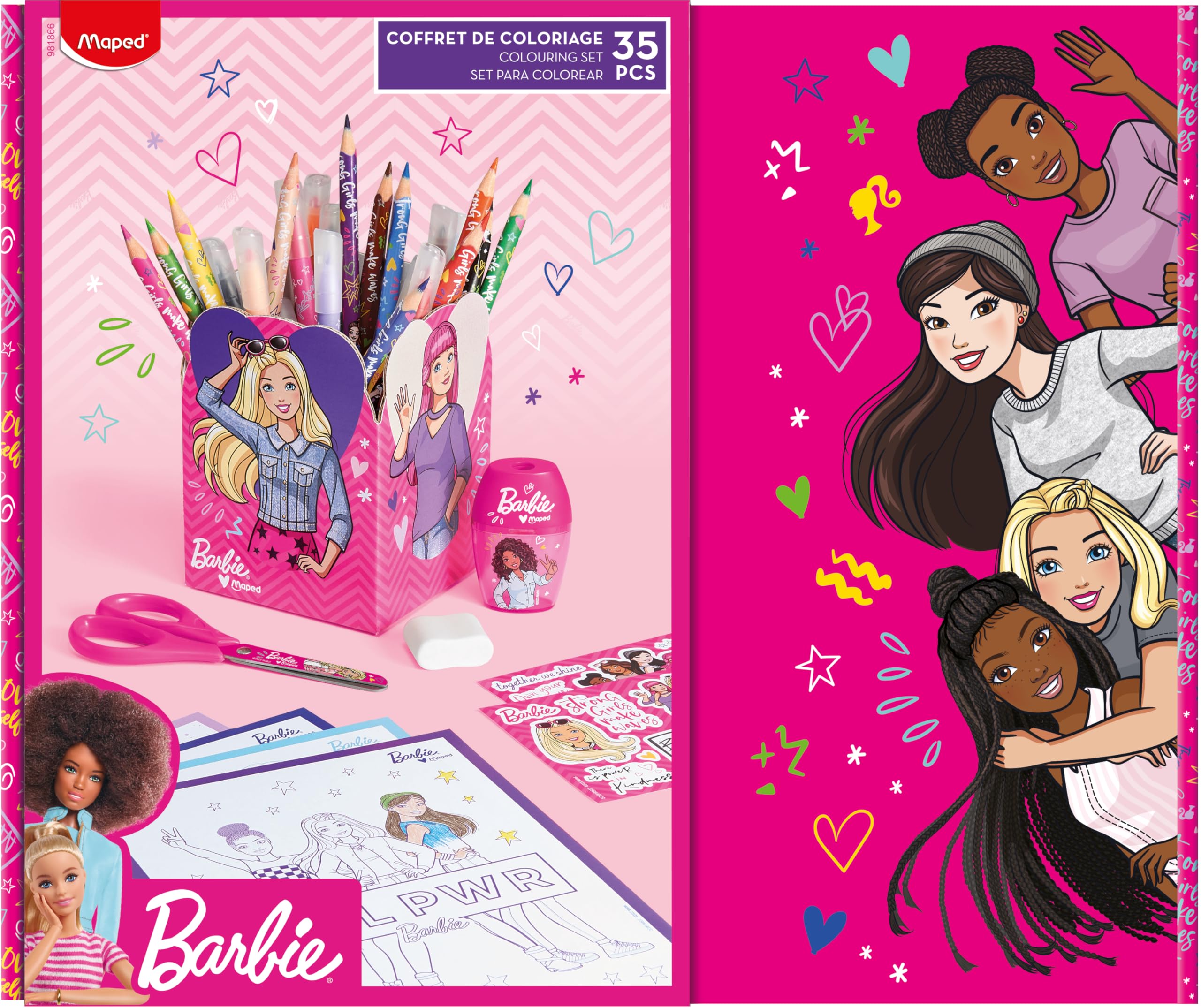 Maped - Cofanetto Regalo Da Colorare Barbie - Matite, Pennarelli