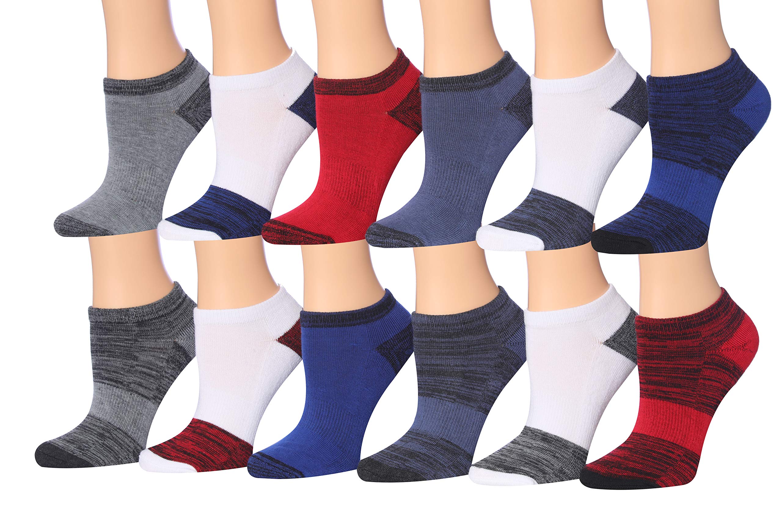 Tipi Toe Boys 12-Pairs Low Cut Comfort Fit Cushioned Sport Peformance Socks