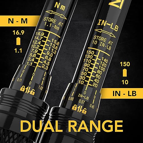 Miniatura 2 de LEXIVON Llave Dinamométrica de Libras-Pulgada 1/4 de Pulgada Dr. Engranaje de 72 Dientes Tipo Clic Bidireccional Microajuste 10~150 in-lb