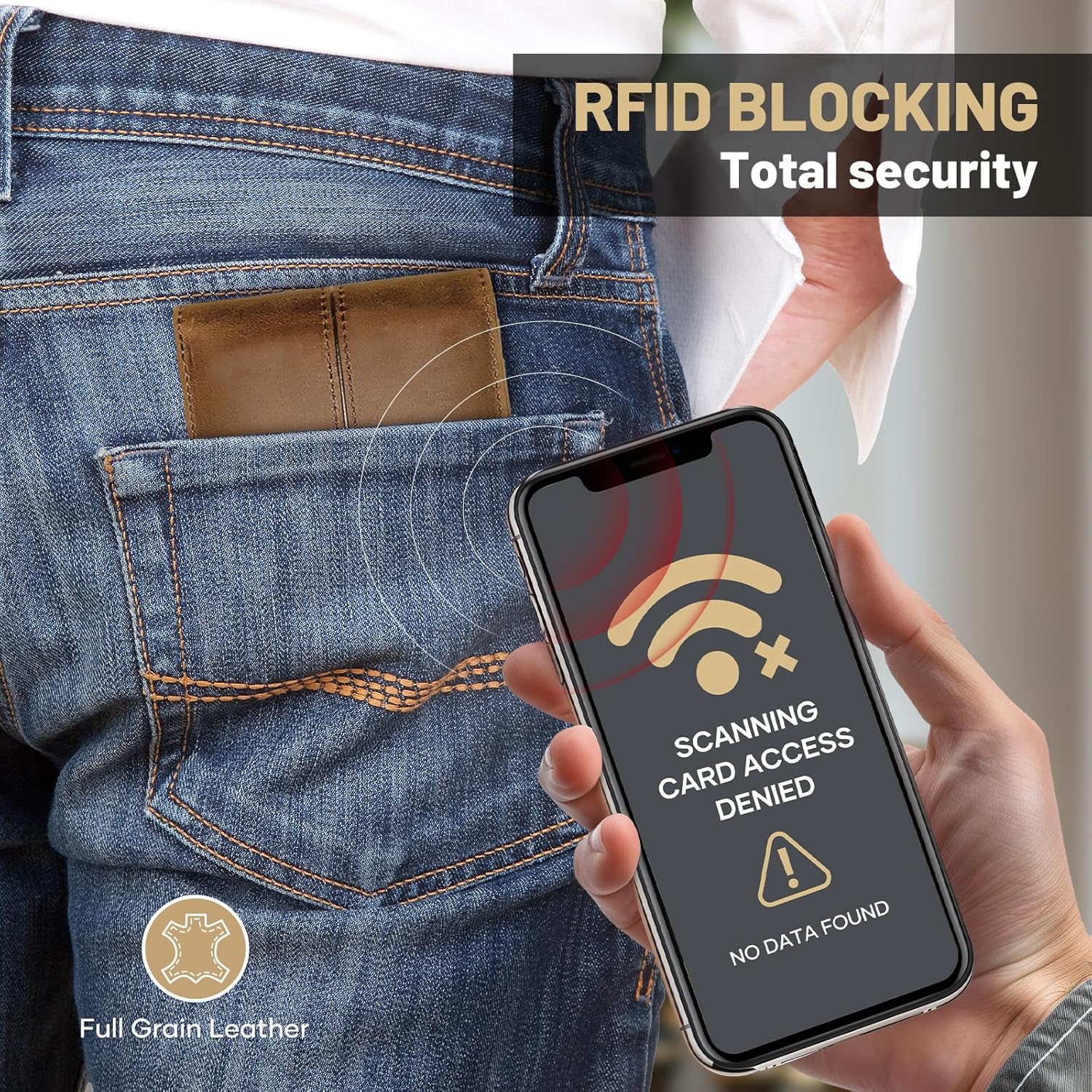 Men's Wallet Full Grain Leather Slim Bifold Wallets | RFID Blocking with Gift Box Crazy Horse Brown - Image 7