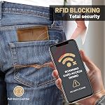 Genuine Leather Wallets for Mens RFID Blocking Full Grain Leather Slim Bifold Wallet with Gift Box Crazy Horse Brown