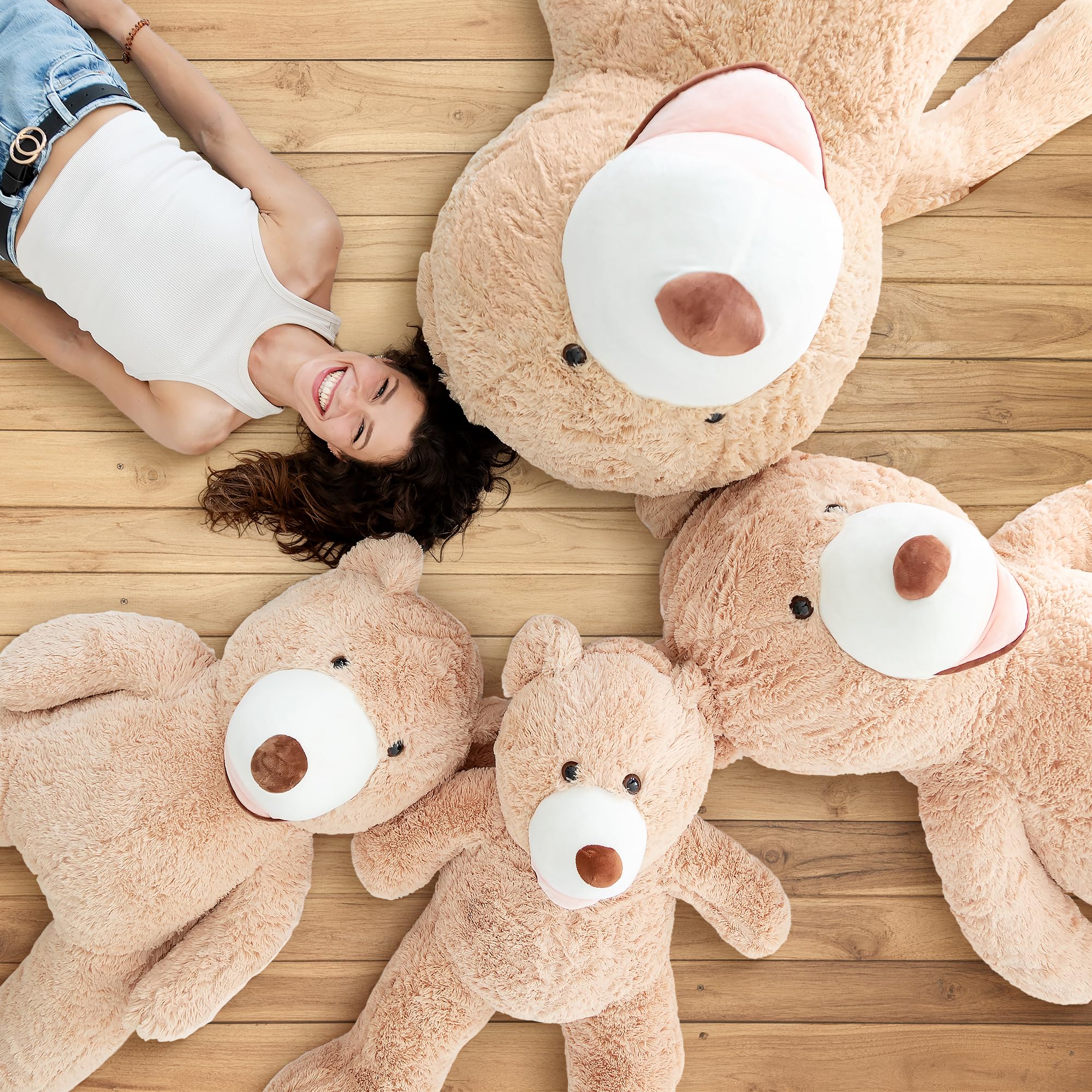 MKS Riesen Teddybär XXL Kuschelbär 160 cm groß Plüschbär - Original Teddy Bär Braun (160 cm)