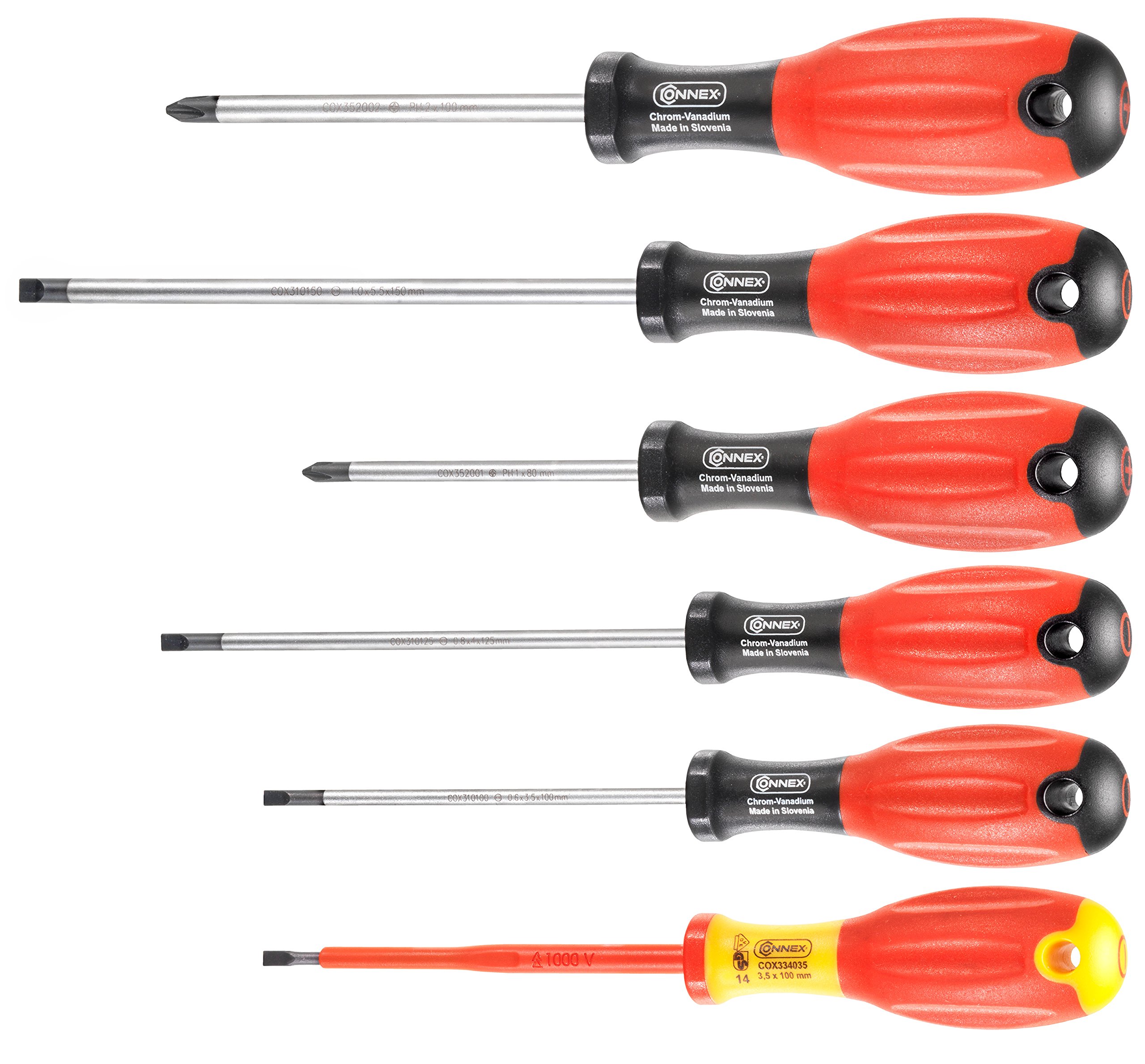Connex COX310206 Jeu de 6 Tournevis