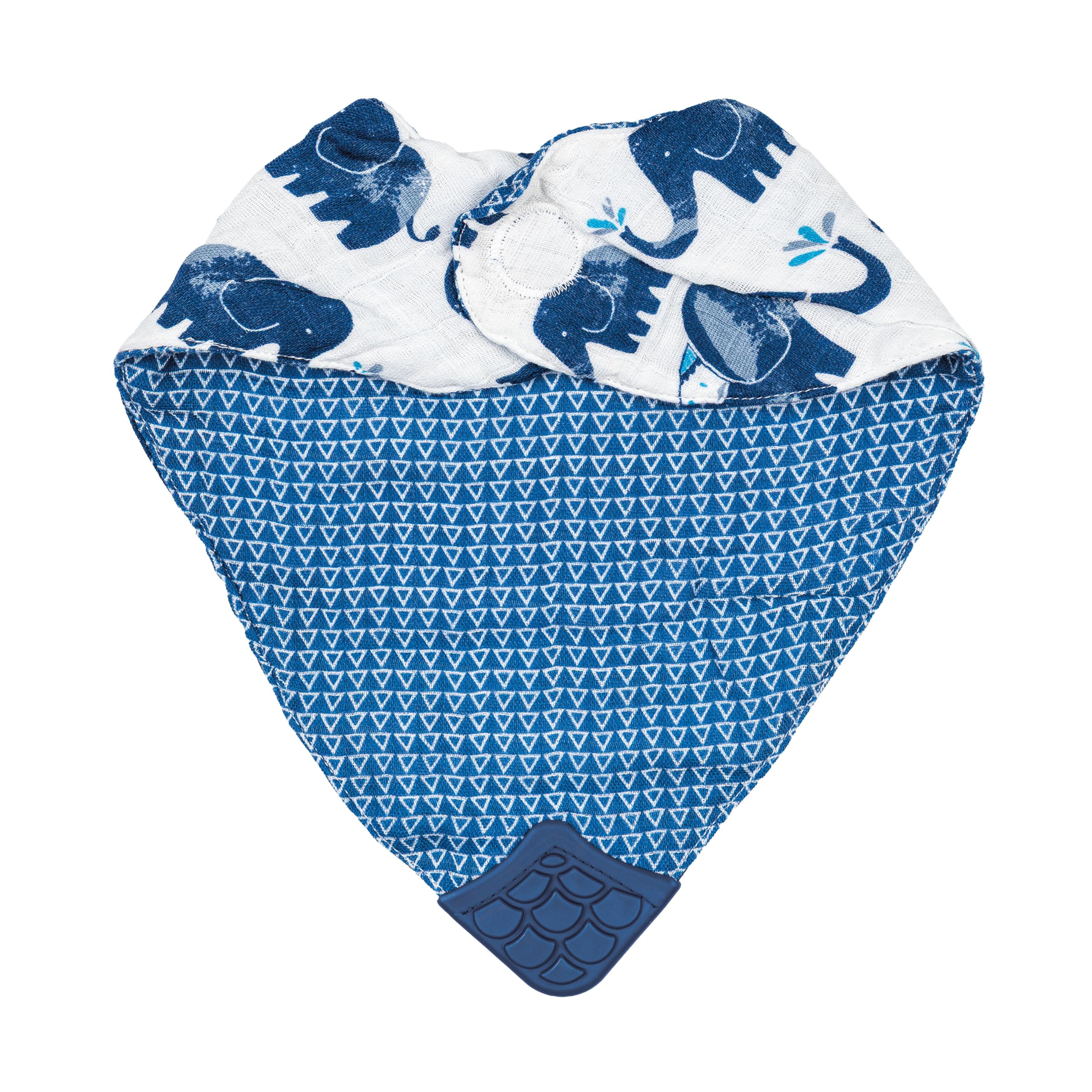 Nuby Babero reversible de muselina de algodón 100% natural, 3 piezas, gris/rojo/azul, flechas/rayas rojas/elefantes