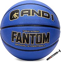 Vista 9 de AND1 Fantom Rubber Basketball: Official Regulation Size 7 (29.5 inches) Streetball - Deep Channel Construction, Made for Indoor Outdoor Negro