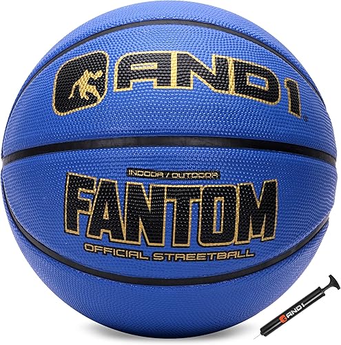 Miniatura 13 de AND1 Fantom Rubber Basketball: Official Regulation Size 7 (29.5 inches) Streetball - Deep Channel Construction, Made for Indoor Outdoor