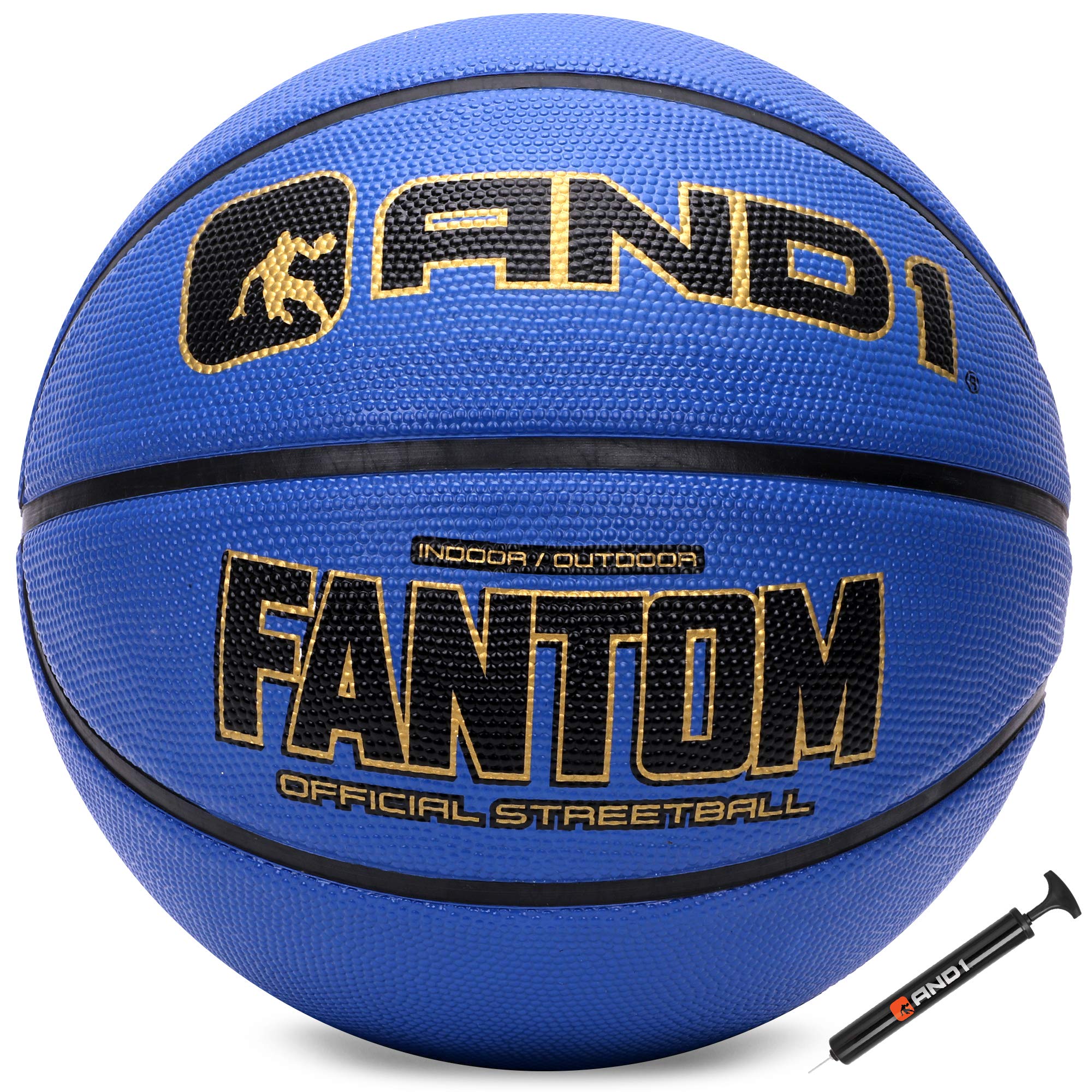 AND1 Fantom Rubber Basketball: Official Regulation Size 7 (29.5 inches) Streetball - Deep Channel Construction, Made for Indoor Outdoor