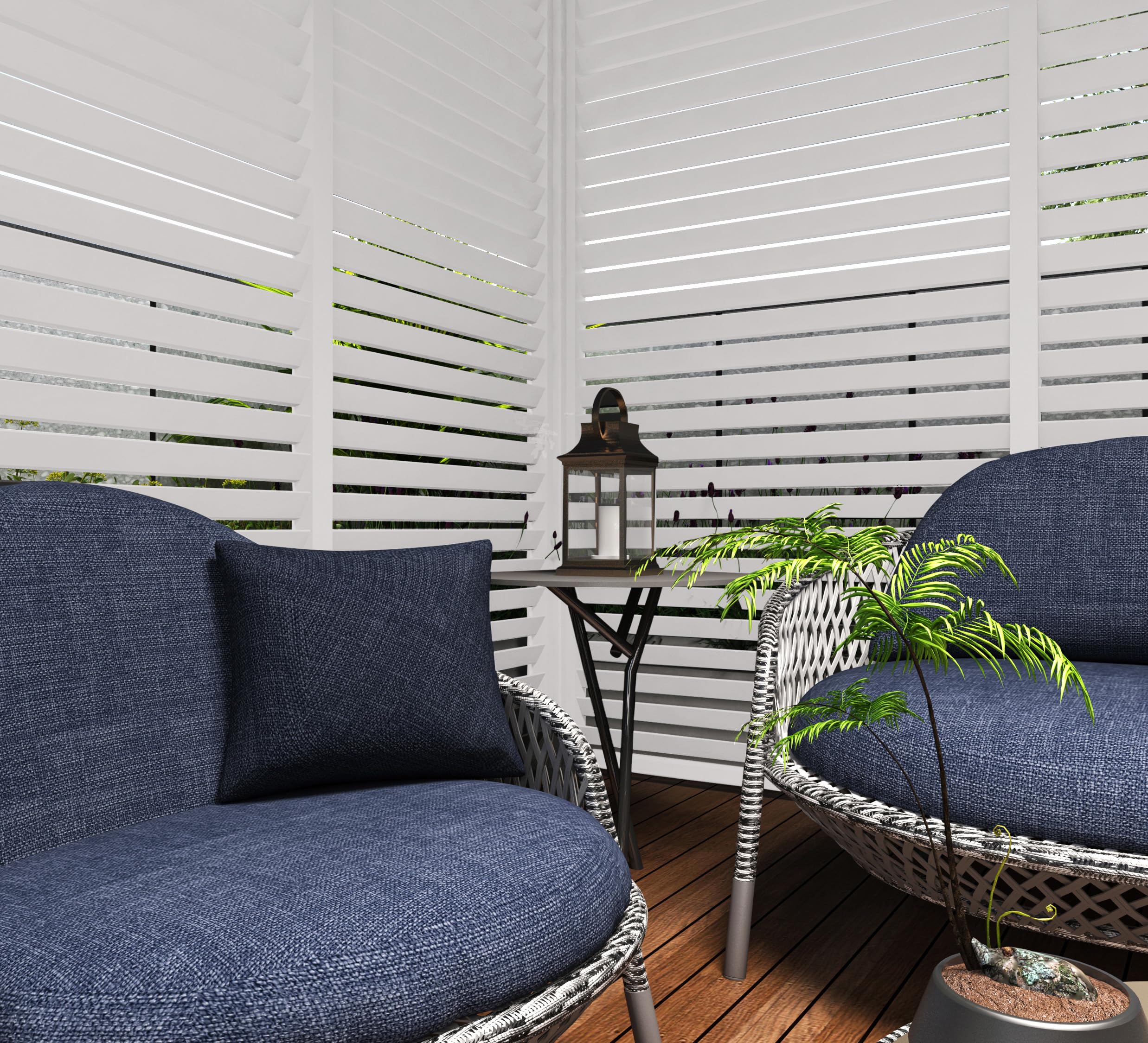 Weide Verstellbare Horizontale Lamellenwand Paneel Zubehör für Weide Pergola | Aluminium | Anthrazit, Holzoptik | 3 Breiten | Flexibler Sichtschutz und optimale Luftzirkulation (Weiß, 93 cm)