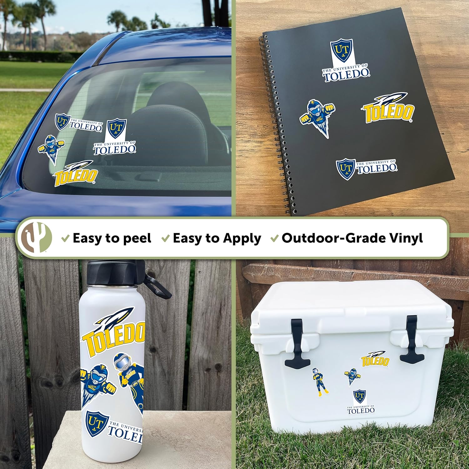 Desert Cactus University of Toledo Sticker UT Rockets Vinyl Decals Laptop Water Bottle Car Scrapbook Sheet T2 (Type 2) - Image 2