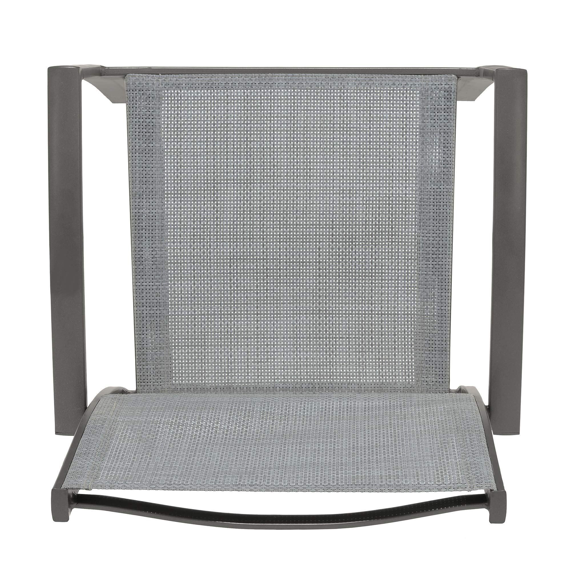 Amazon.com : Armen Living Solana Outdoor Aluminum Arm Dining Chairs in  Cosmos Grey Finish - Set of 2 : Patio, Lawn & Garden