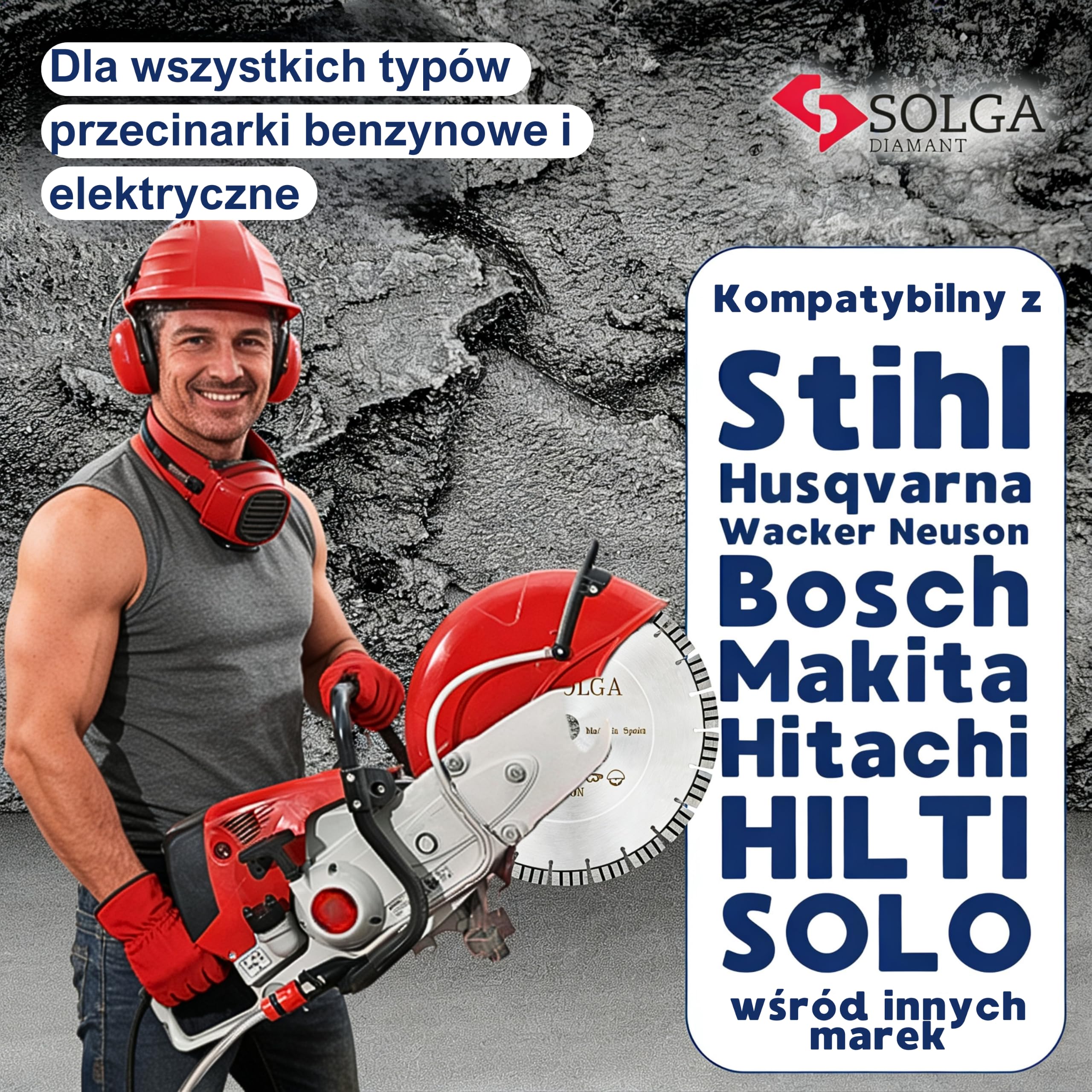 SOLGA Diamentowa tarcza tnąca 400 mm TURBO, tarcza tnąca 400 mm, tarcza diamentowa do asfaltu, betonu, cegły, kamienia, betonu komórkowego, granitu, brzeszczot do piły spalinowej, elektrycznej