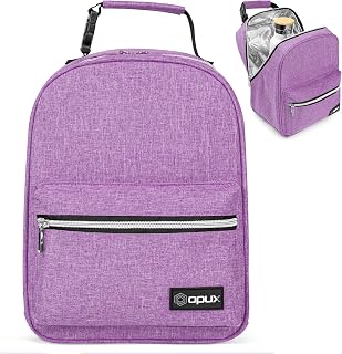 opux Insulated Lunch Box for Kids and Adults, Soft Lunch Bag, Purple