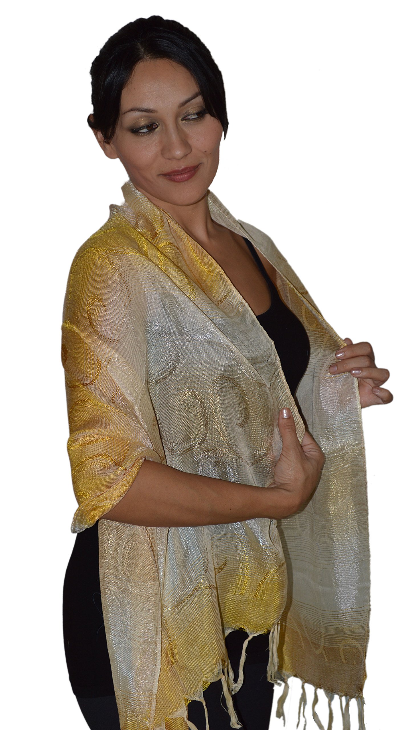 Treasures Of Morocco Moroccan Shoulder Shawl Breathable Oblong Head Scarf Silky Soft Exquisite Wrap Yellow