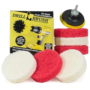Bathroom - Cleaning Supplies - Drill Brush Power Scrubber Pads - Shower Cleaner - Bathtub - Bath Mat
