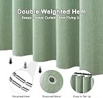 Decorelia Faux Linen Waterproof Shower Curtains for Bathroom, Heavy Duty Farmhouse Decorative Polyester Fabric Washable Cloth Hotel Quality Luxury Shower Curtain with Hooks, Sage Green, 72x72 Inch