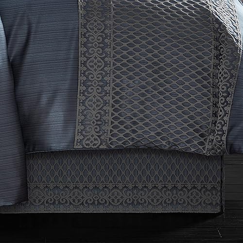 Miniatura 1 de Leah King - Juego de edredón de 4 piezas, azul, 110 x 96