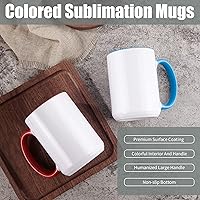 Vista 2 de TANGLONG Tazas de sublimación de 15 onzas, tazas de café a granel, tazas para sublimar, 6 colores surtidos, juego de 12