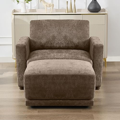 Miniatura 12 de Sofá modular en forma de L de 110.6 pulgadas, sofá modular de asiento profundo con otomana móvil, sofás gruesos de 4 asientos de gran tamaño para