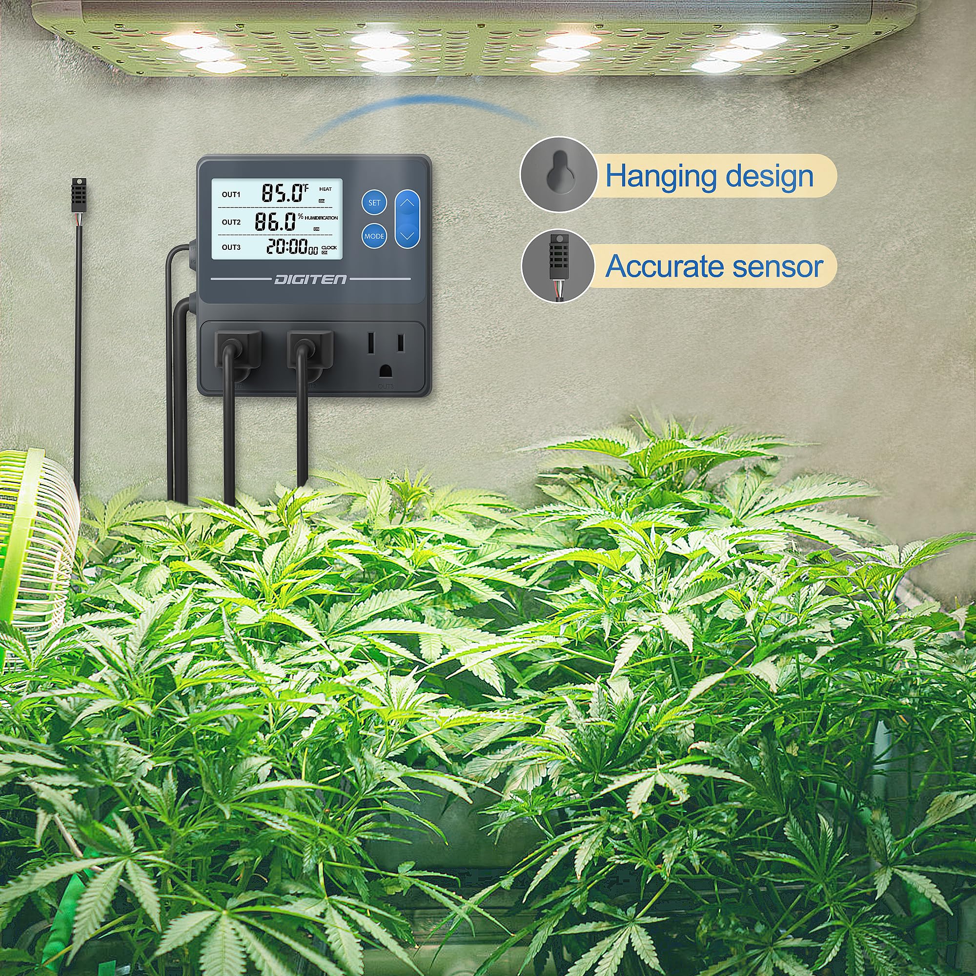 Digital Temperature & Humidity Controller - Grow Tent -4
