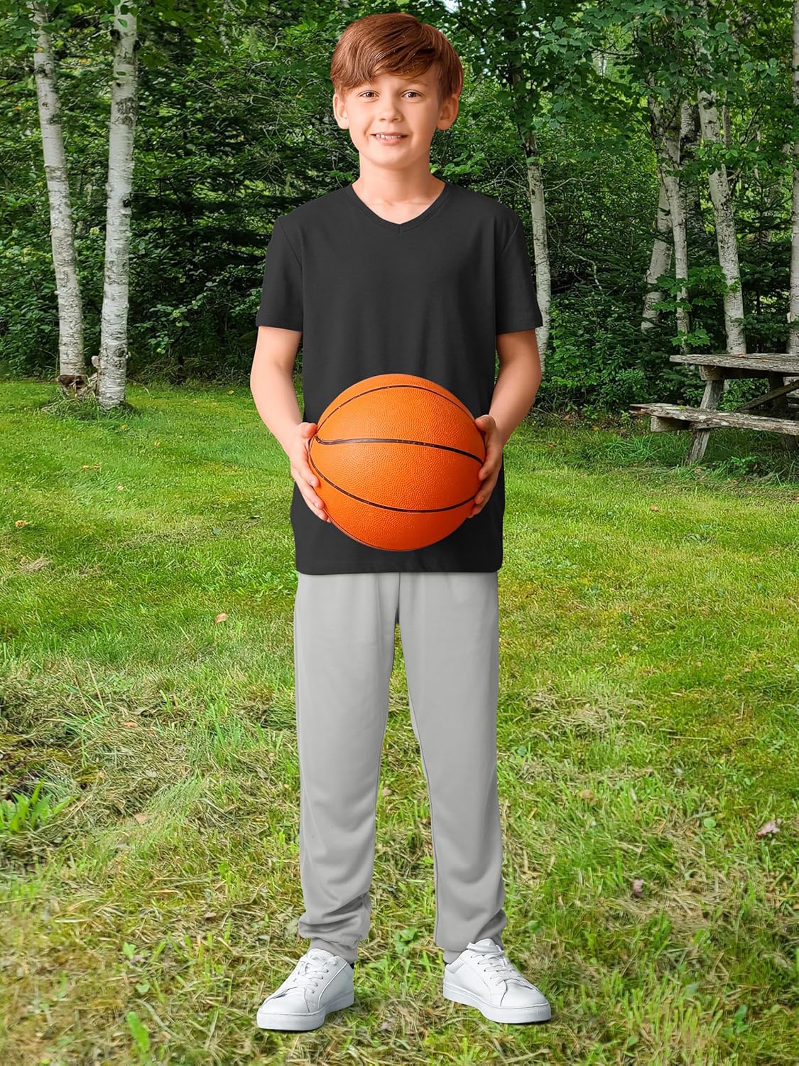 Resinta 4 Packs Boys' Mesh Athletic Pants Kids Active Lightweight Sweatpants Casual Jogger Pants with Pockets Drawstring - Image 3