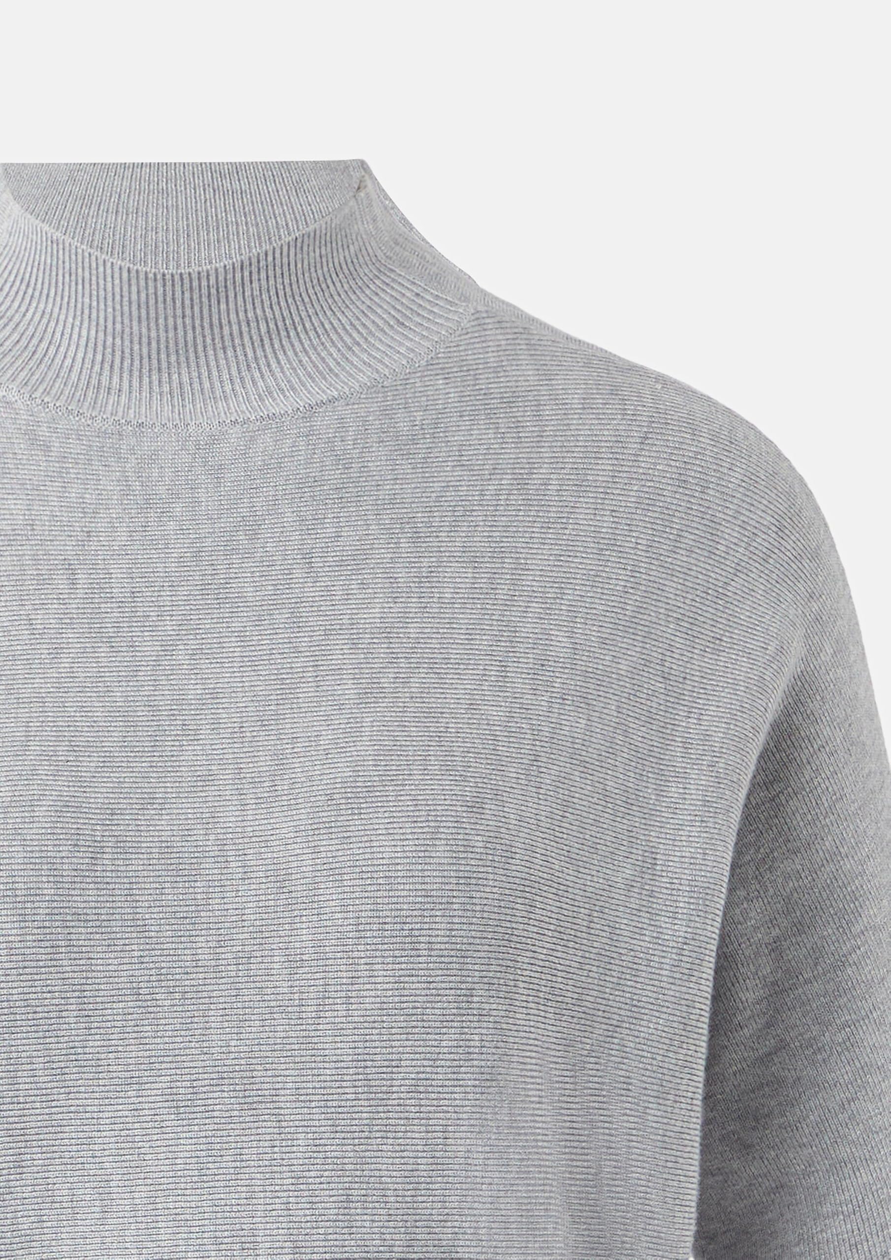 Comma Strickpullover aus Viskosemix mit Stehkragen
