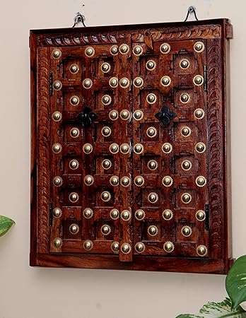 Advika Handicraft Sheesham Wood Solid Wood Antique Decorative Jharokha Wall Panel for Living Room, Modern Wall Panels(Height-53 cm, Width-44 cm)