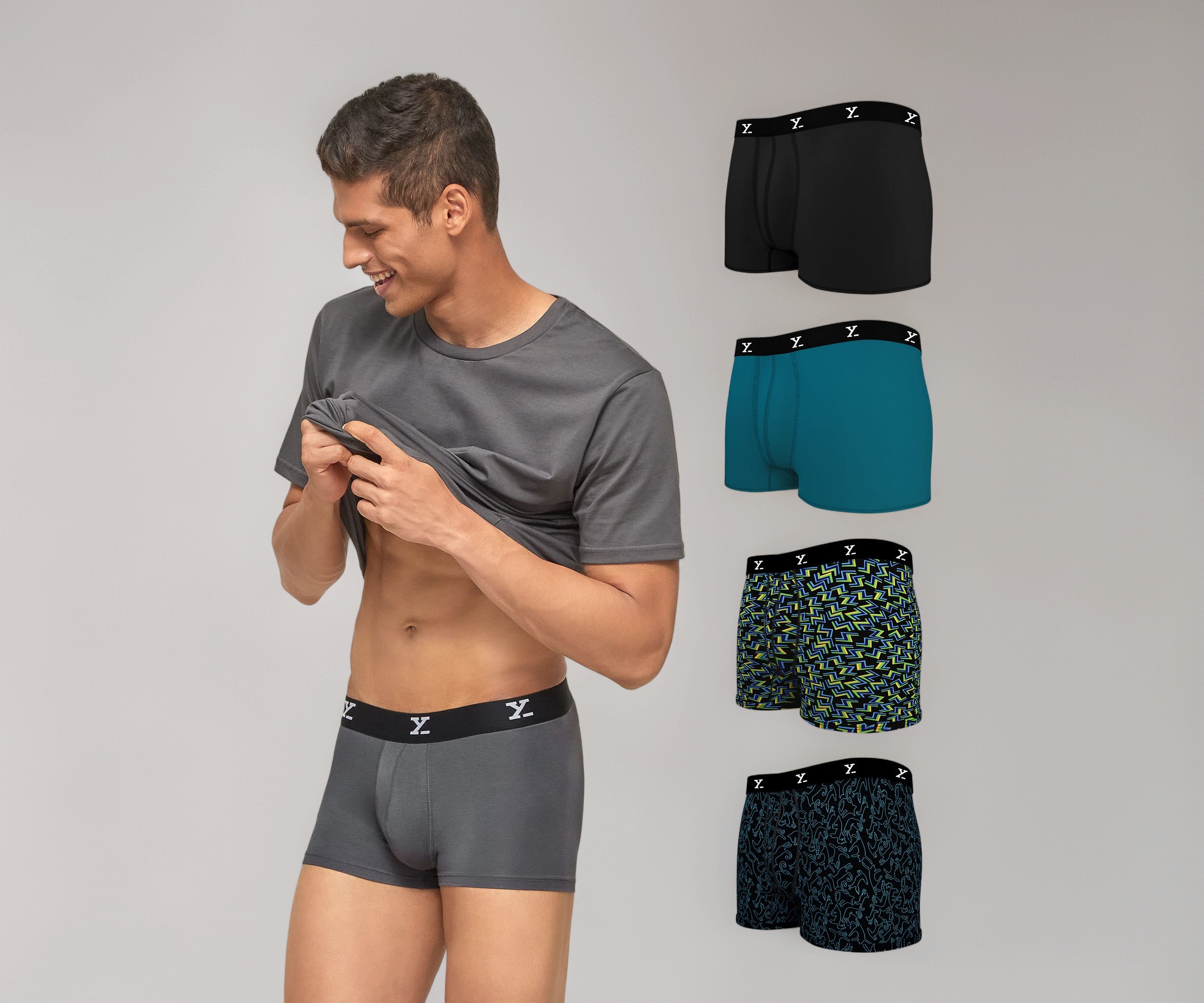 XYXX Men's Micromodal Trunks Pack of 5 - Image 1