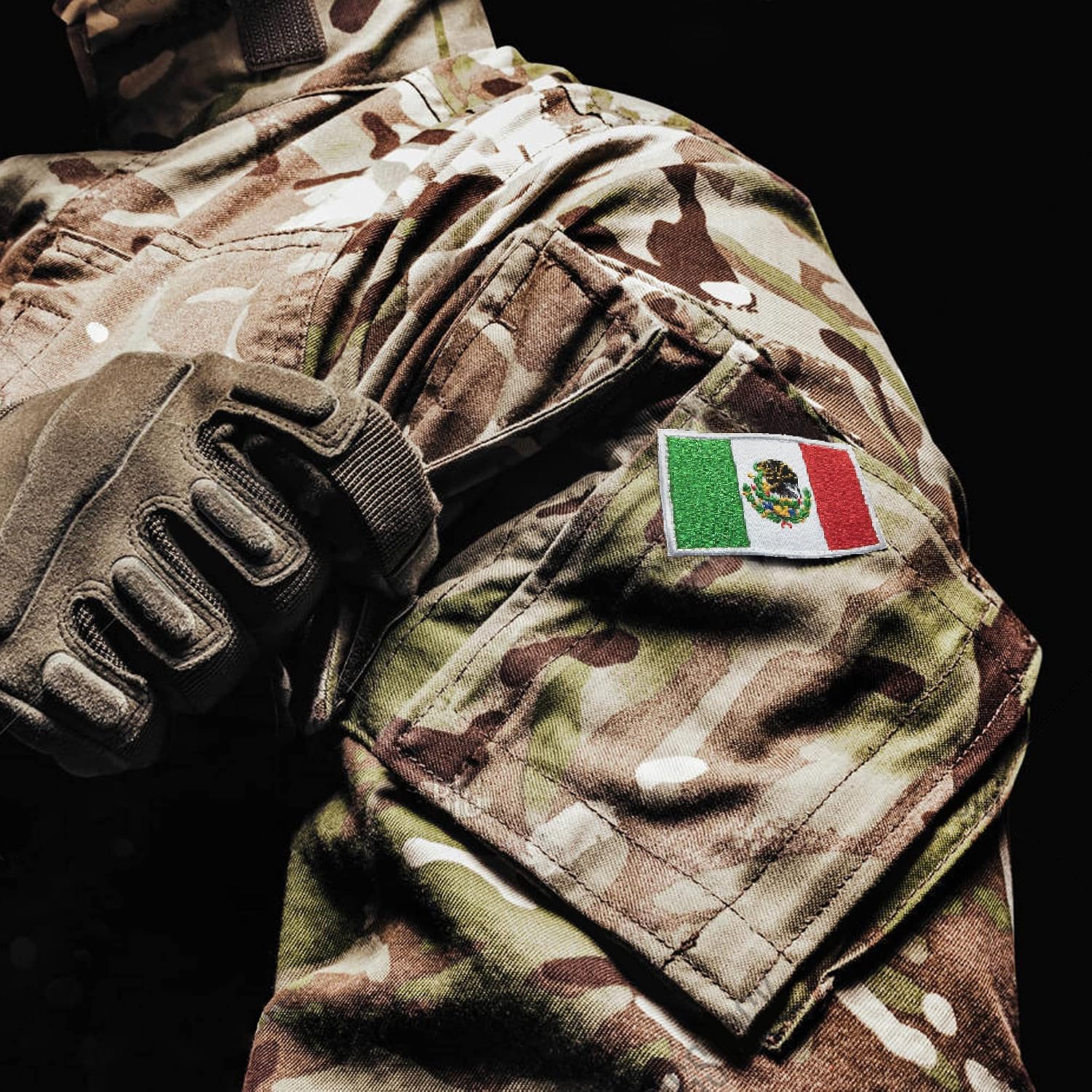 Anley Tactical Mexico Flag Embroidered Patches (2 Pack) - 2"x 3" Mexican Flag Military Uniform Sew On Emblem Patch - Loop & Hook Fasteners Attach to Tactical Hats, Garment & Gears
