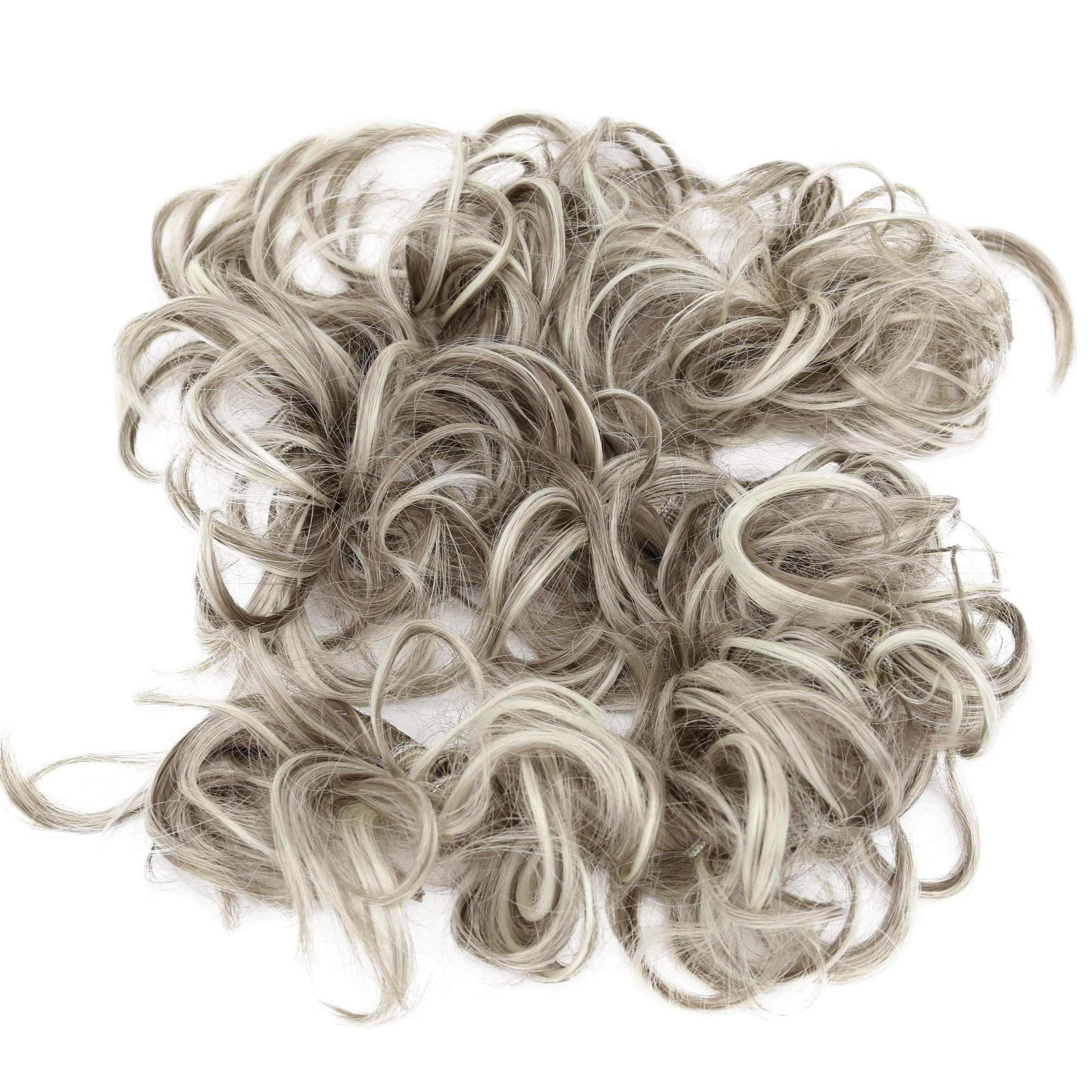 CAISHA Hairpiece Hair Wrap Heat-resistant Synthetic Fibres Curly Messy Updo Dirty Blonde Mix HW38