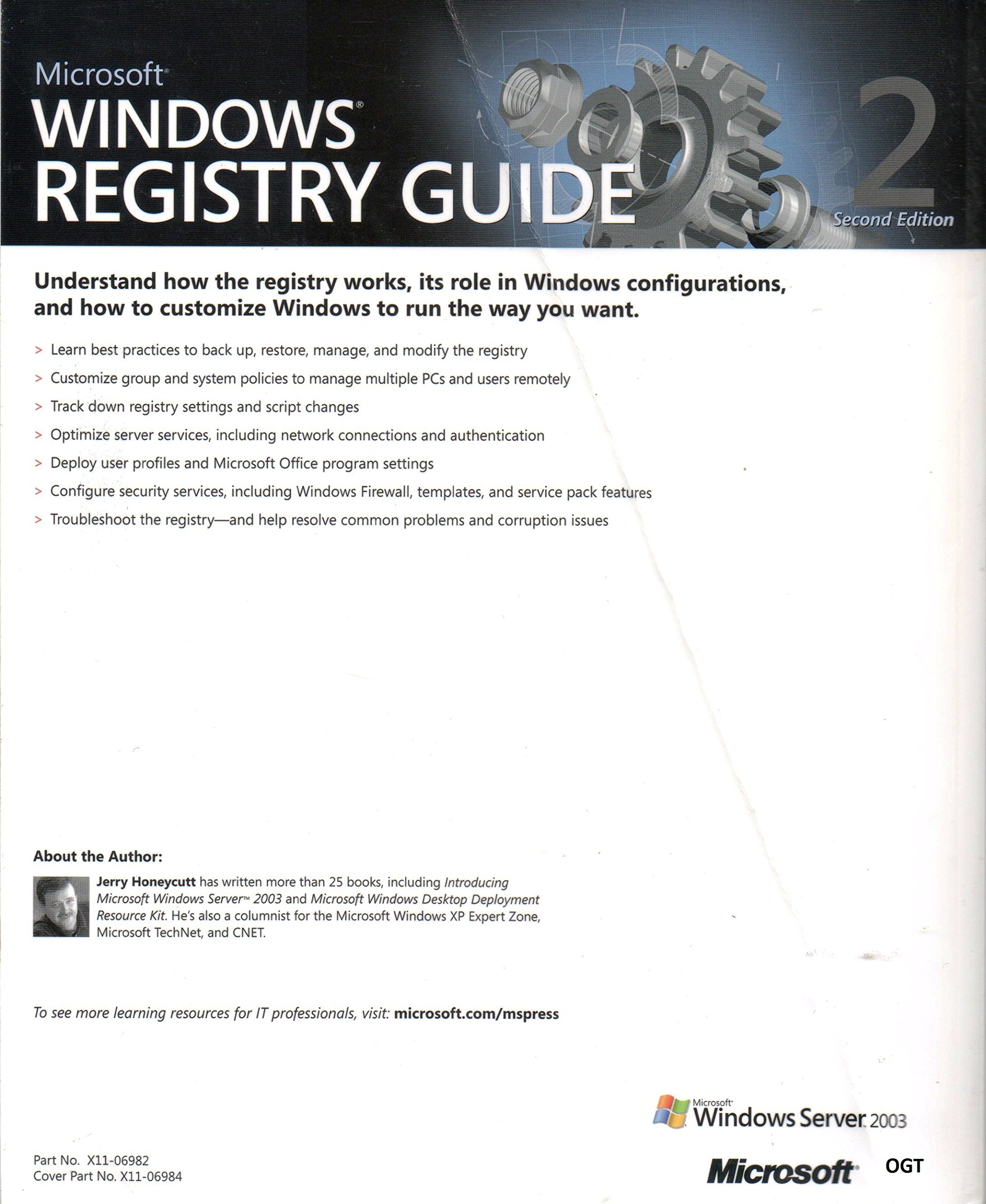 Microsoft Windows Registry Guide, Second Edition