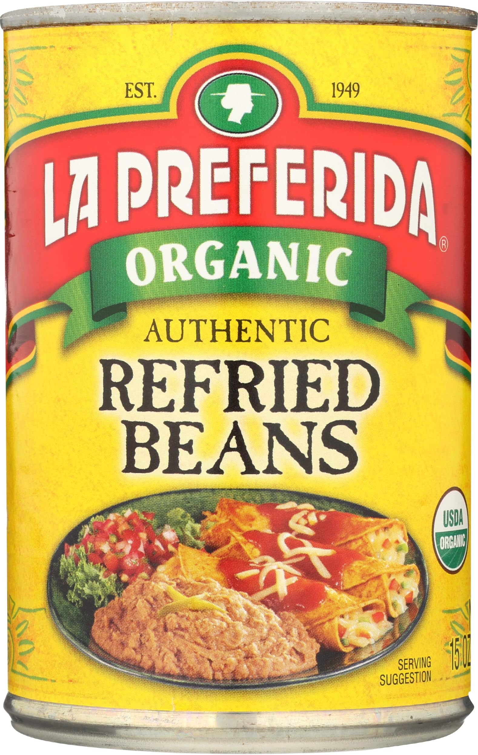 La Preferida Organic Authentic Refried Beans, 15 Ounce
