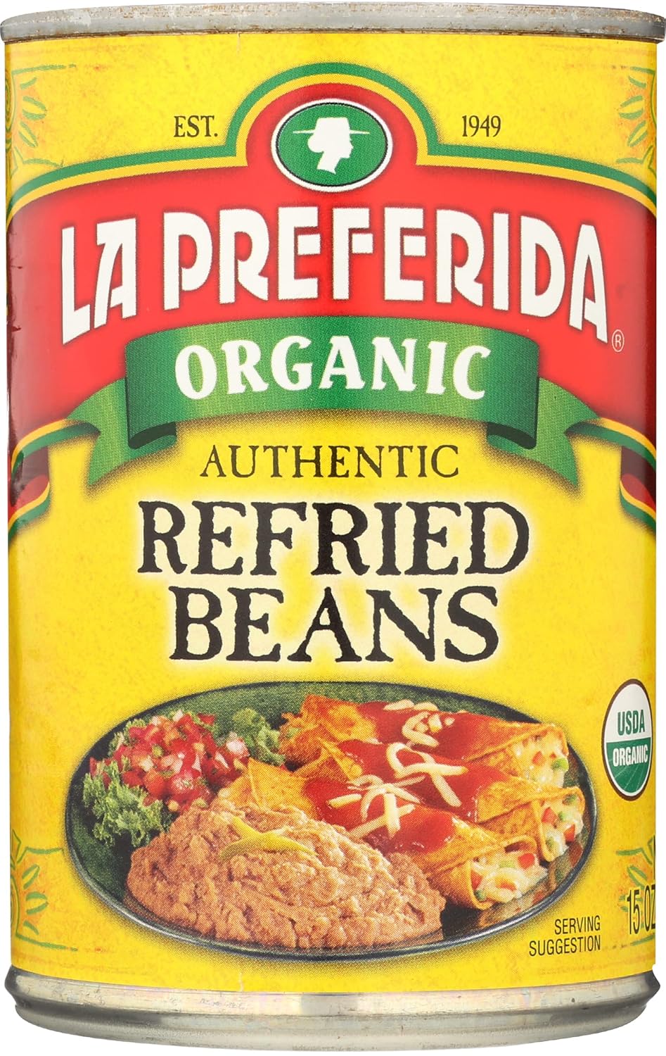 La Preferida Organic Authentic Refried Beans, 15 Ounce